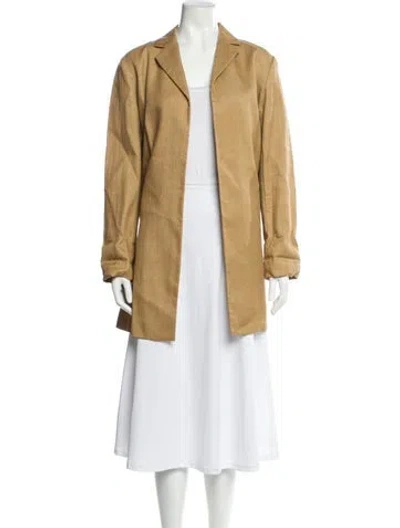 Pre-owned Theory Linen Jacket In Brown