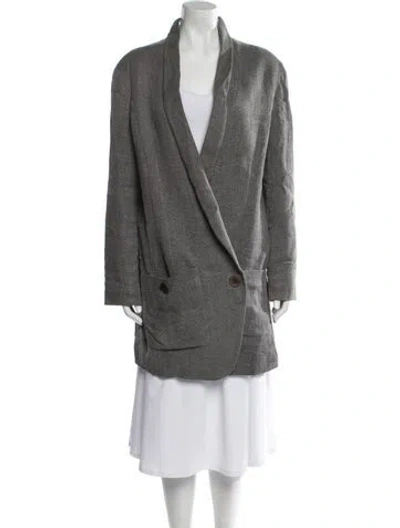 Pre-owned Theory Linen Jacket In Gray