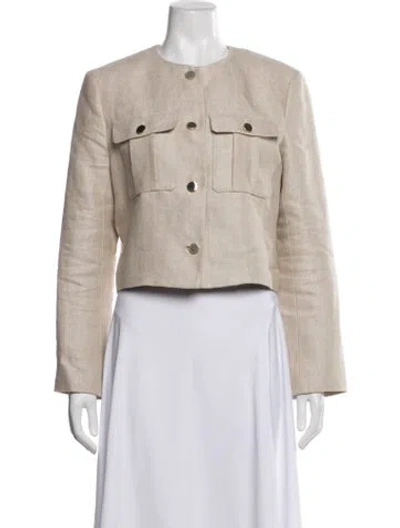 Pre-owned Theory Linen Jacket In Neutrals