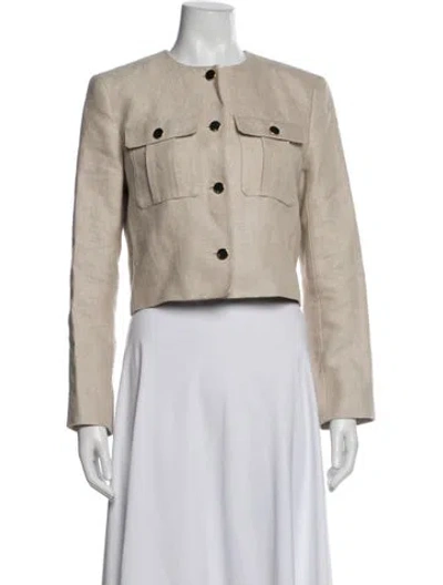 Pre-owned Theory Linen Jacket In Neutrals