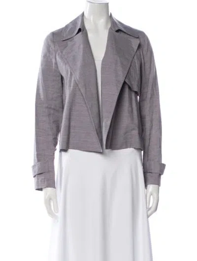 Pre-owned Theory Linen Jacket In Purple