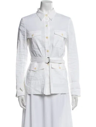 Pre-owned Theory Linen Jacket In White