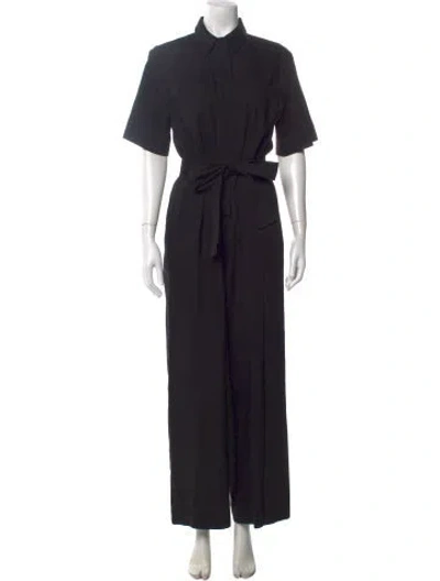 Pre-owned Theory Linen Jumpsuit In Black