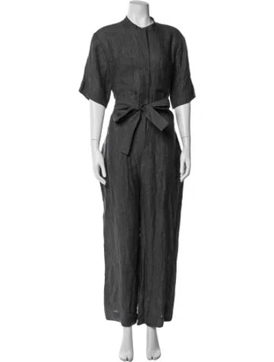 Pre-owned Theory Linen Jumpsuit In Grey
