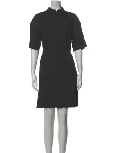 Pre-owned Theory Linen Knee-length Dress In Black