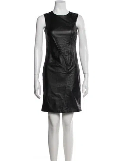 Pre-owned Theory Linen Knee-length Dress In Black