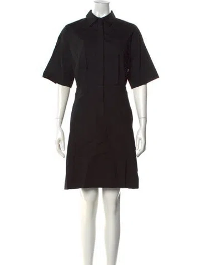Pre-owned Theory Linen Knee-length Dress In Black