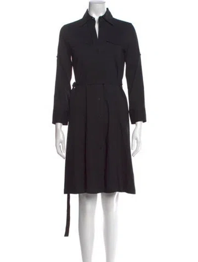 Pre-owned Theory Linen Knee-length Dress In Black