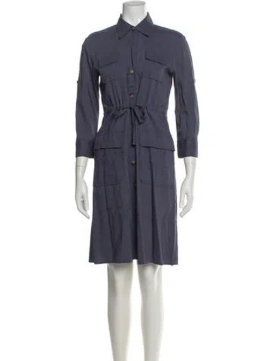 Pre-owned Theory Linen Knee-length Dress In Blue