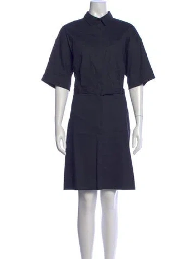 Pre-owned Theory Linen Knee-length Dress In Blue