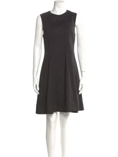 Pre-owned Theory Linen Knee-length Dress In Gray