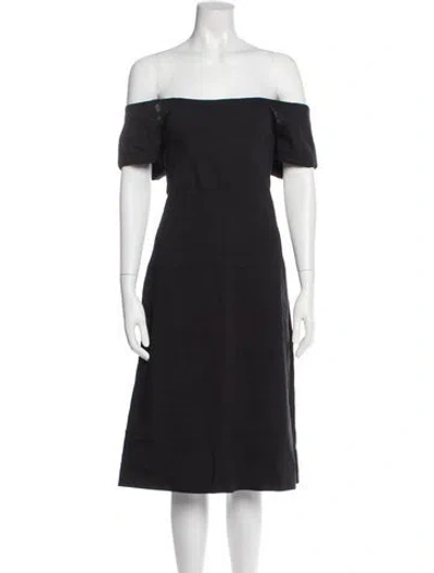 Pre-owned Theory Linen Knee-length Dress In Gray