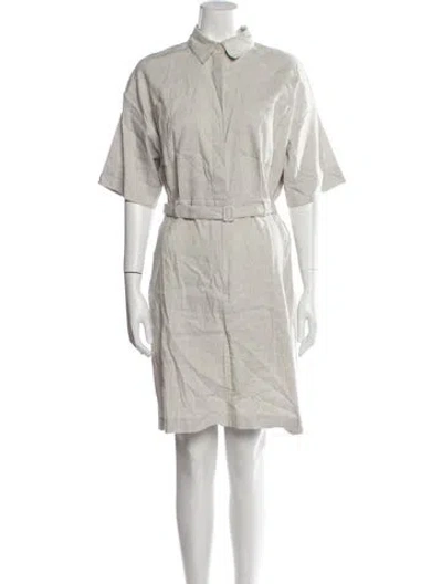 Pre-owned Theory Linen Knee-length Dress In Neutral