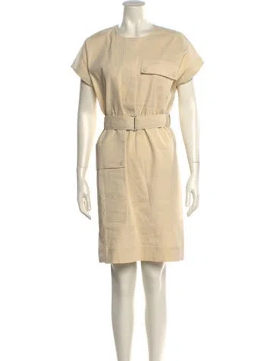 Pre-owned Theory Linen Knee-length Dress In Neutral