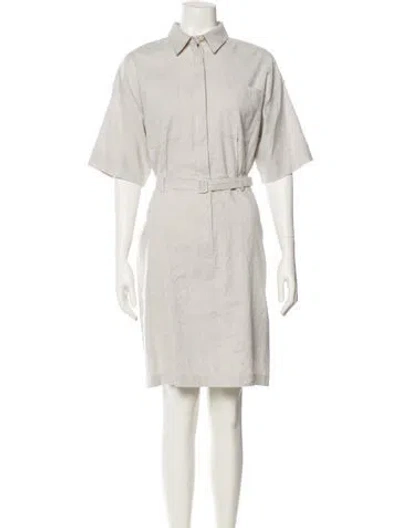 Pre-owned Theory Linen Knee-length Dress In Neutral