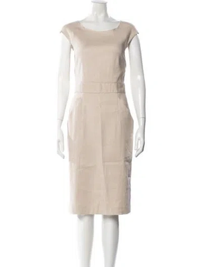 Pre-owned Theory Linen Knee-length Dress In Neutral