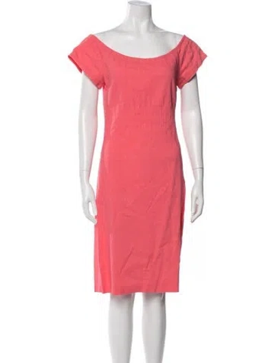 Pre-owned Theory Linen Knee-length Dress In Orange