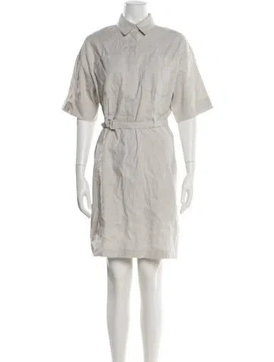 Pre-owned Theory Linen Knee-length Dress W/ Tags In Gray