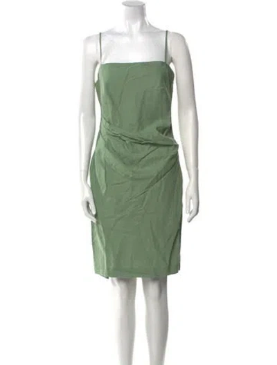 Pre-owned Theory Linen Knee-length Dress W/ Tags In Green