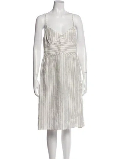 Pre-owned Theory Linen Knee-length Dress W/ Tags In Neutral