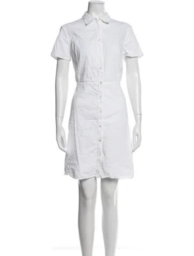 Pre-owned Theory Linen Knee-length Dress In White