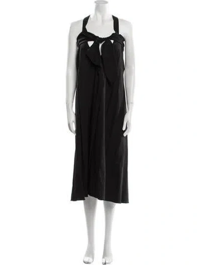 Pre-owned Theory Linen Long Dress In Black