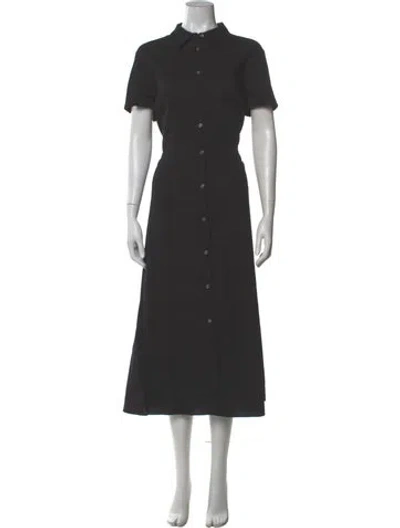 Pre-owned Theory Linen Long Dress In Black