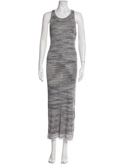 Pre-owned Theory Linen Long Dress In Blue