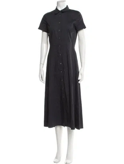 Pre-owned Theory Linen Long Dress In Gray