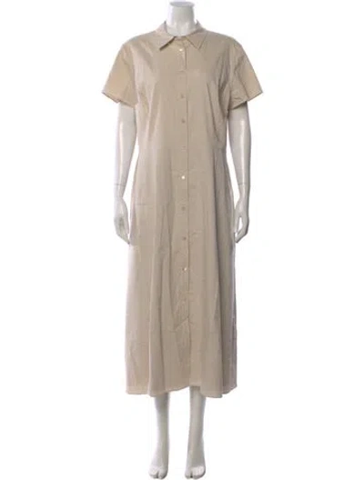 Pre-owned Theory Linen Long Dress In Neutral