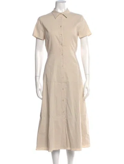 Pre-owned Theory Linen Long Dress In Neutral