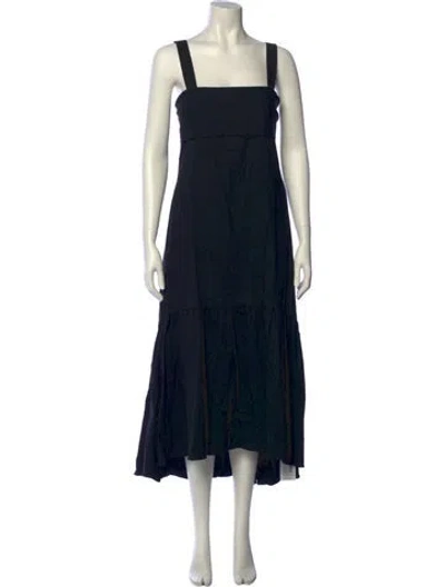 Pre-owned Theory Linen Long Dress W/ Tags In Black