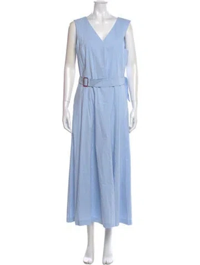 Pre-owned Theory Linen Long Dress W/ Tags In Blue