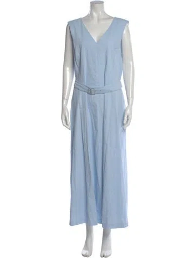 Pre-owned Theory Linen Long Dress W/ Tags In Blue