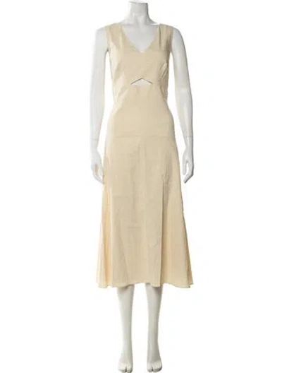 Pre-owned Theory Linen Long Dress W/ Tags In Neutral