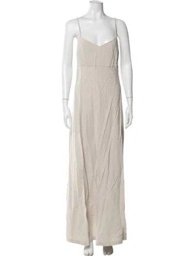 Pre-owned Theory Linen Long Dress W/ Tags In Neutral