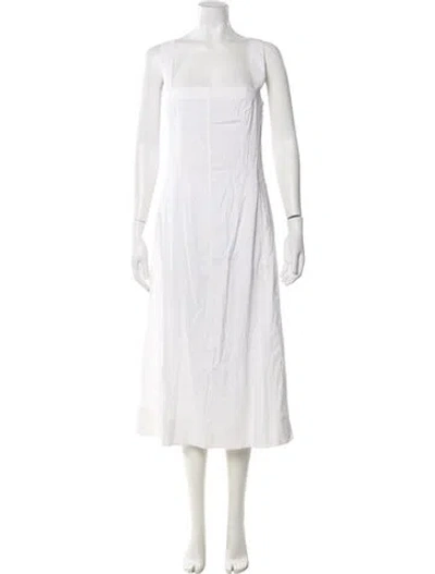 Pre-owned Theory Linen Long Dress In White