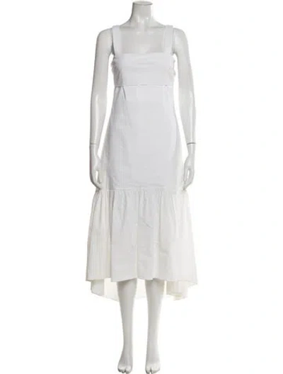Pre-owned Theory Linen Long Dress In White