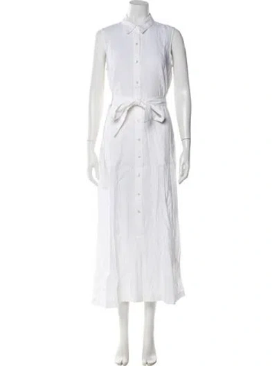 Pre-owned Theory Linen Long Dress In White