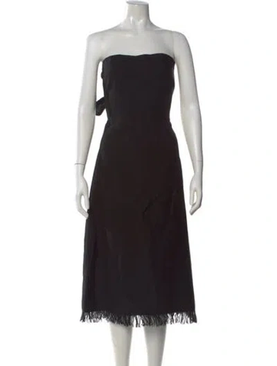 Pre-owned Theory Linen Midi Length Dress In Black