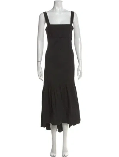 Pre-owned Theory Linen Midi Length Dress In Black