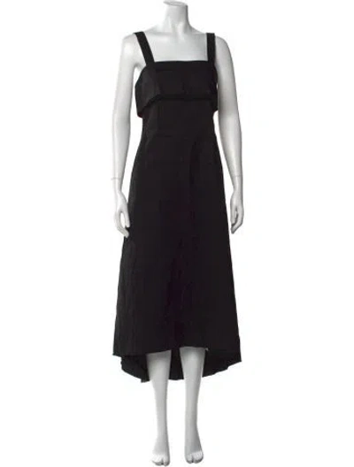 Pre-owned Theory Linen Midi Length Dress In Black