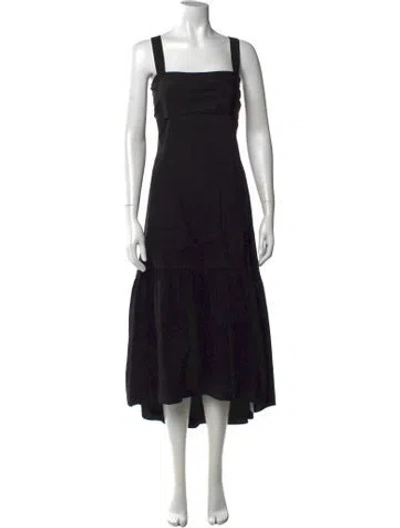 Pre-owned Theory Linen Midi Length Dress In Black