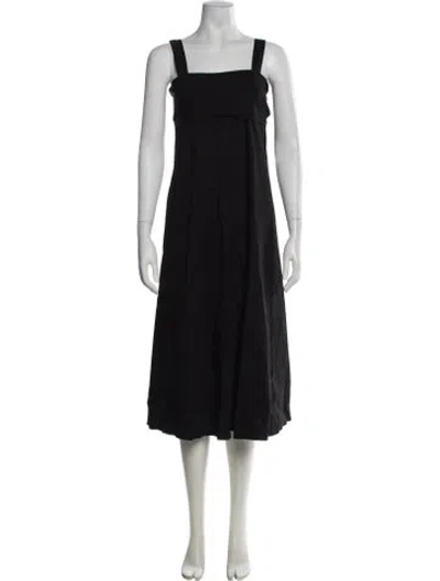 Pre-owned Theory Linen Midi Length Dress In Black