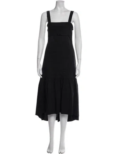 Pre-owned Theory Linen Midi Length Dress In Black