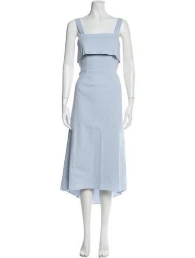 Pre-owned Theory Linen Midi Length Dress In Blue