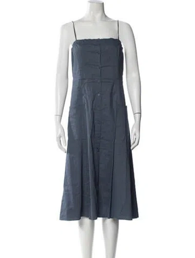 Pre-owned Theory Linen Midi Length Dress In Blue