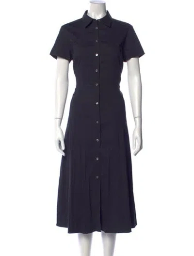Pre-owned Theory Linen Midi Length Dress In Blue