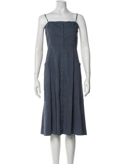 Pre-owned Theory Linen Midi Length Dress In Blue