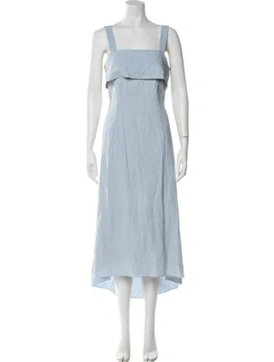 Pre-owned Theory Linen Midi Length Dress In Blue